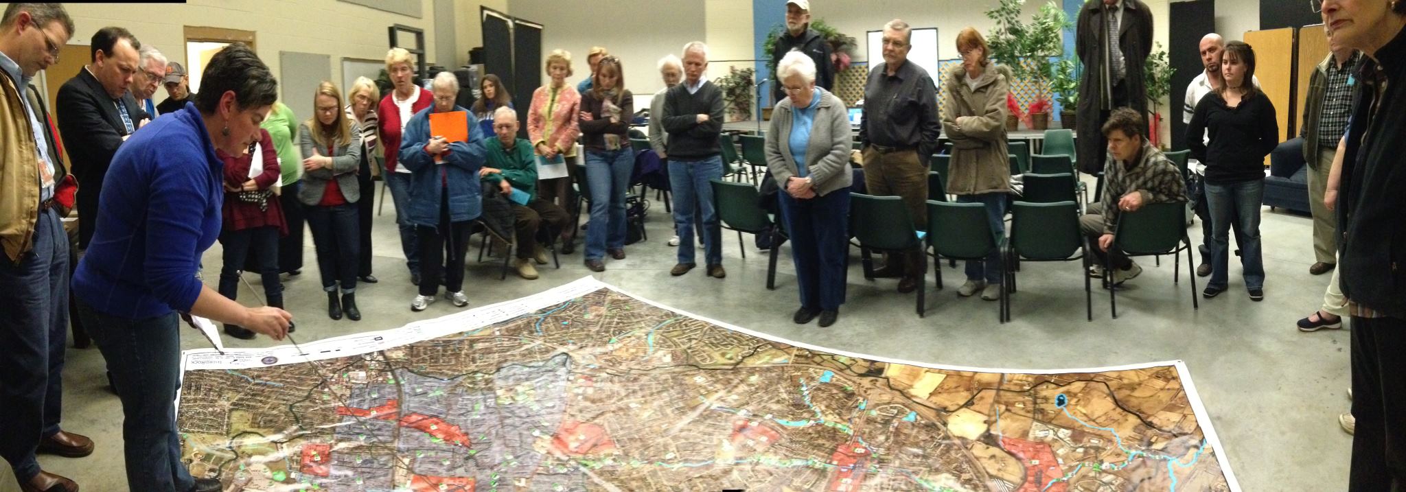 Floor map of the creeks of Lexington